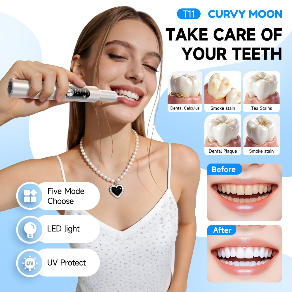 Whitening Teeth Dentist - CURVY MOON T11 Electric Ultrasonic Scaler